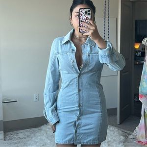 Denim button up dress